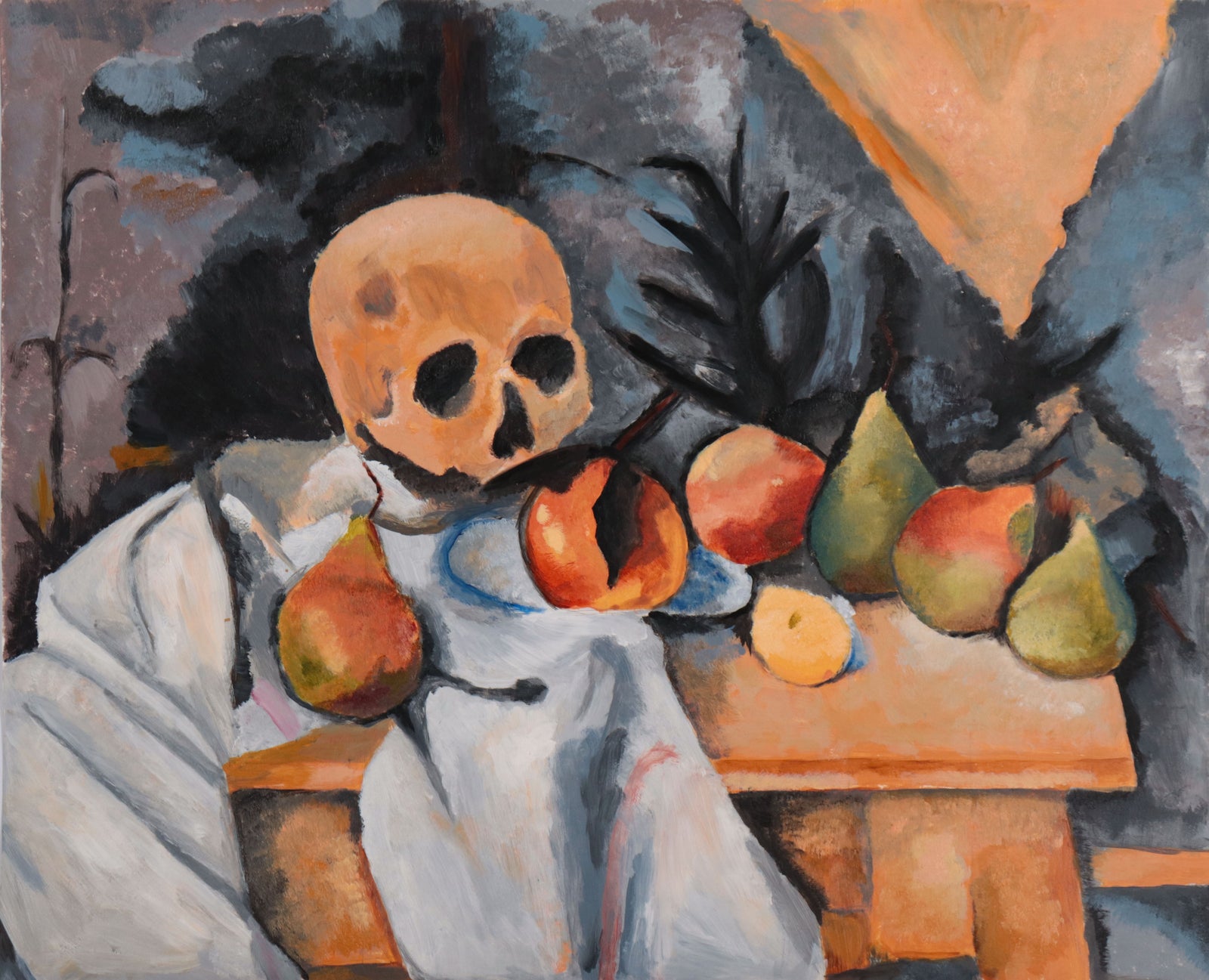 <i>Apres of Cezanne</i> <br>Mid century Acrylic <br><br>#D1000
