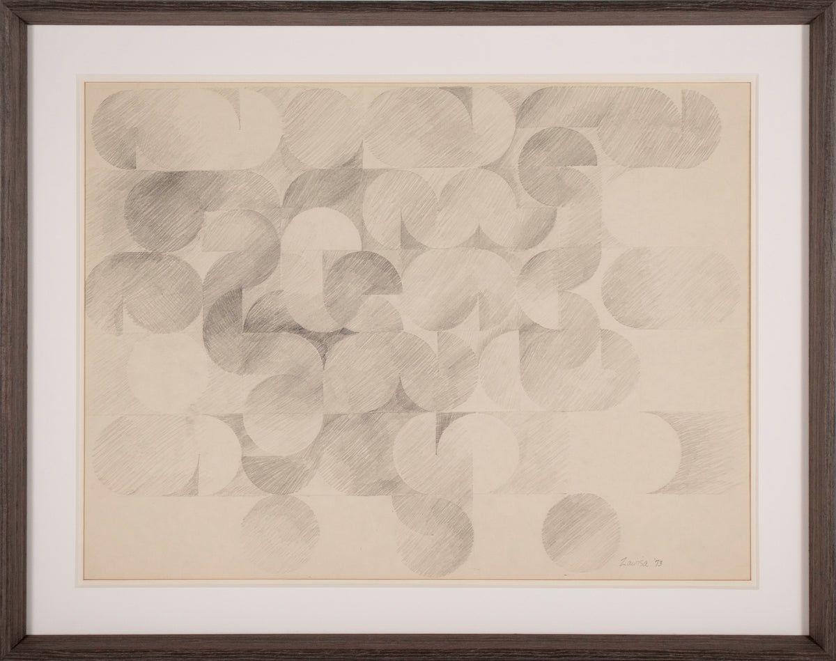 Monochrome Geometric Abstract <br>1973 Graphite <br><br>#D1207
