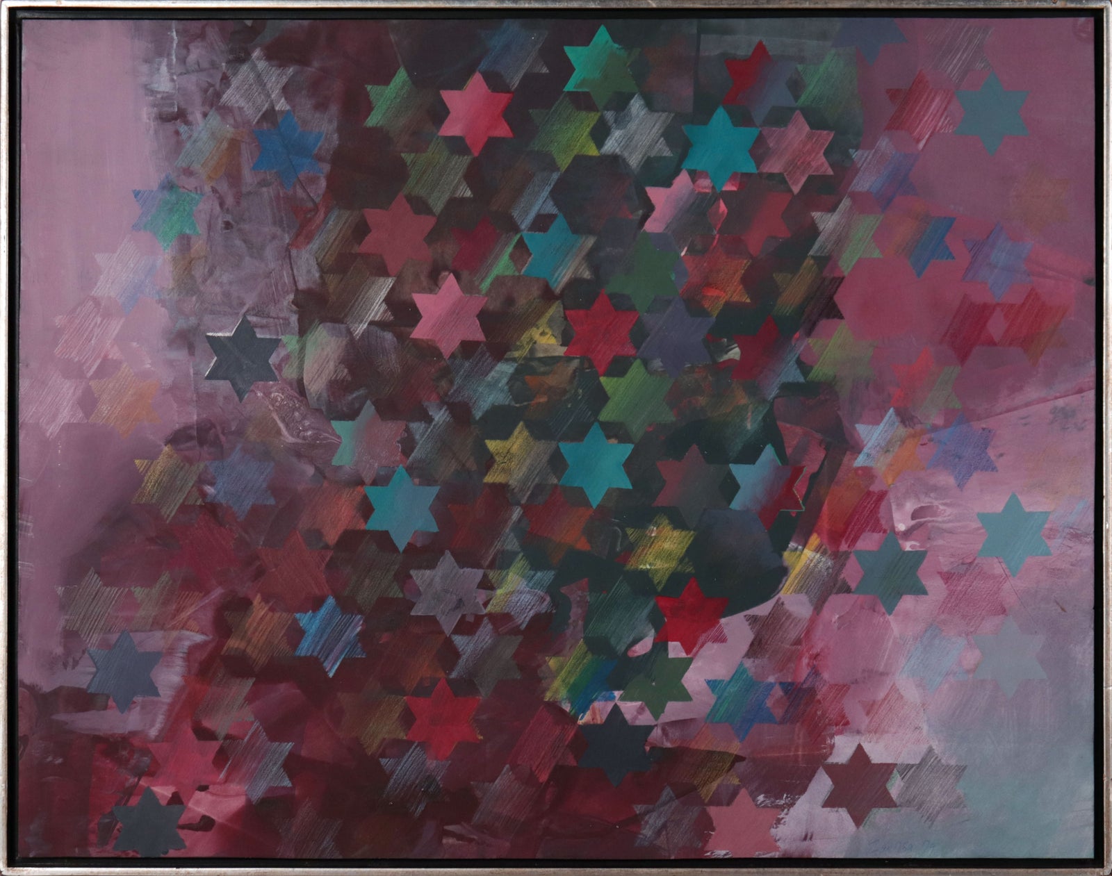Abstracted Stars <br>1979 Acrylic <br><br>#D1319