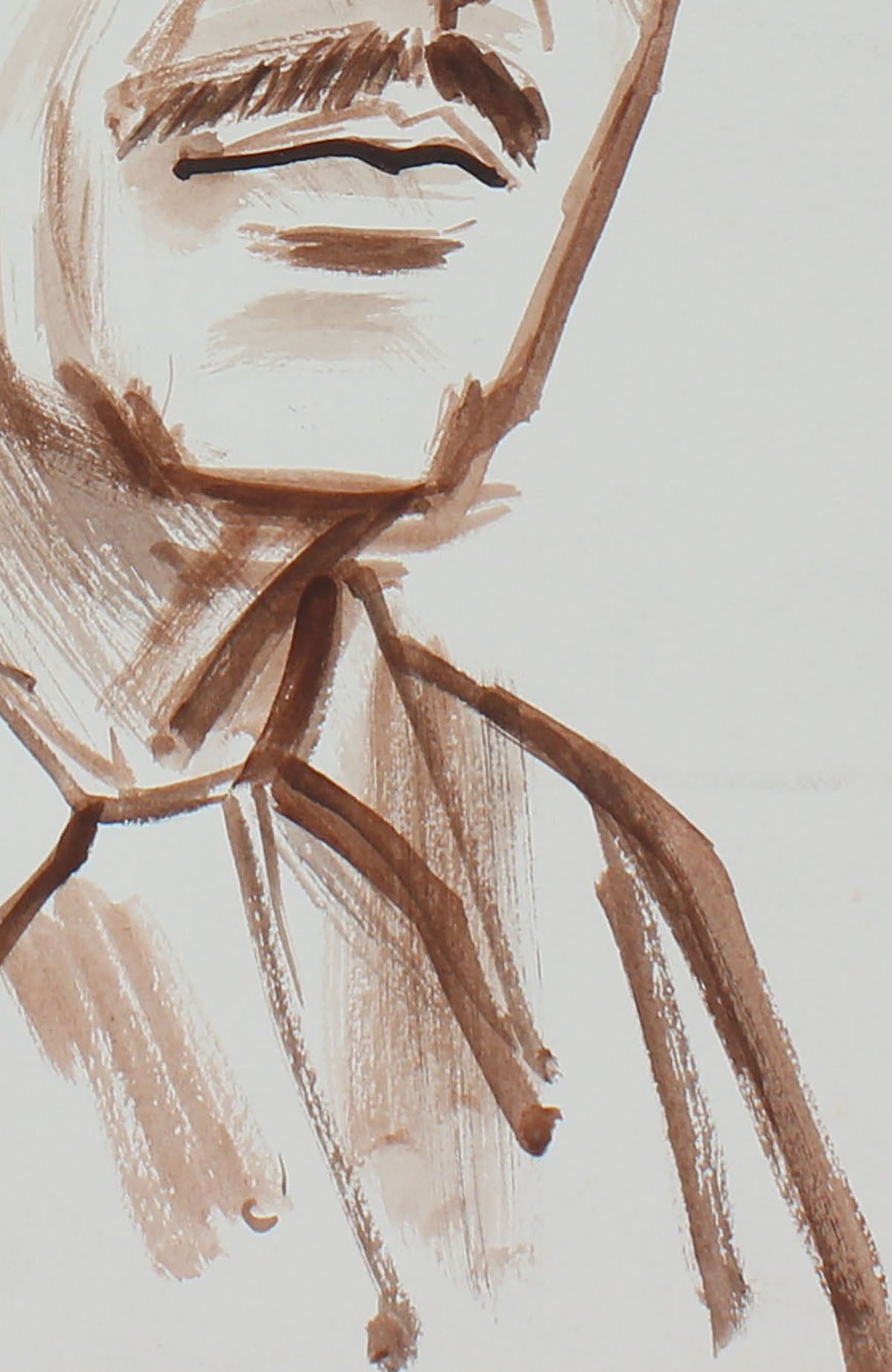 Self Portrait of the Artist in Glasses <br>1940-50s Watercolor<br><br>#0024