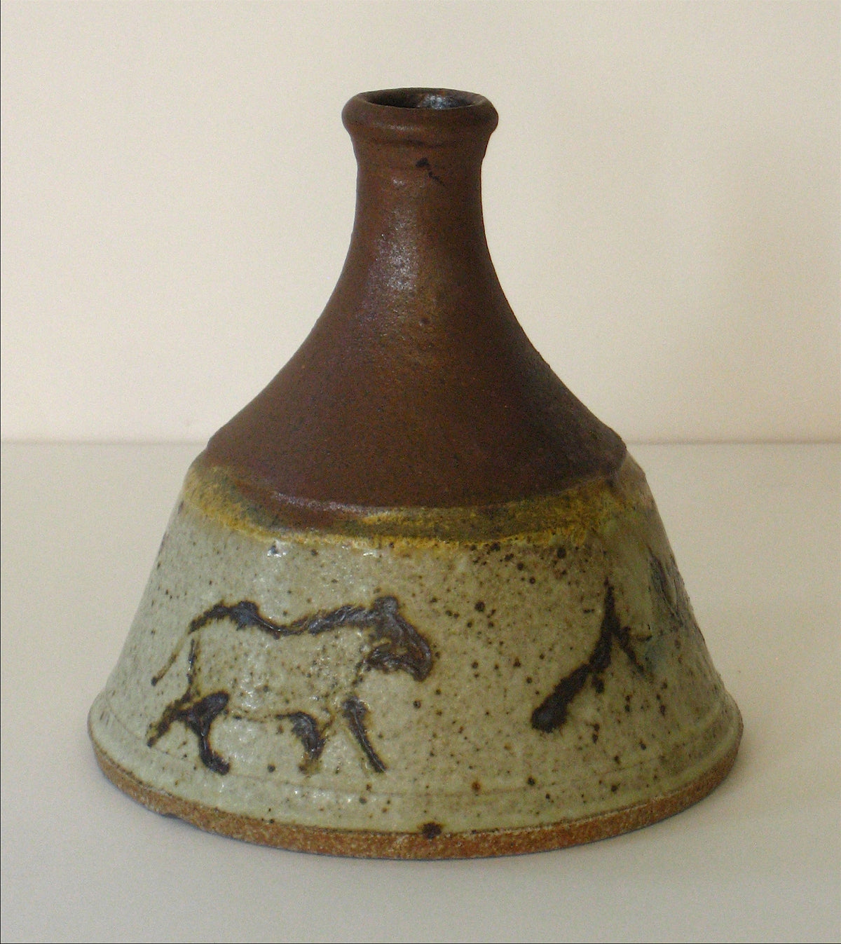 Dual-Tone Ceramic Vessel With Animal Motifs &lt;br&gt;&lt;br&gt;#12742