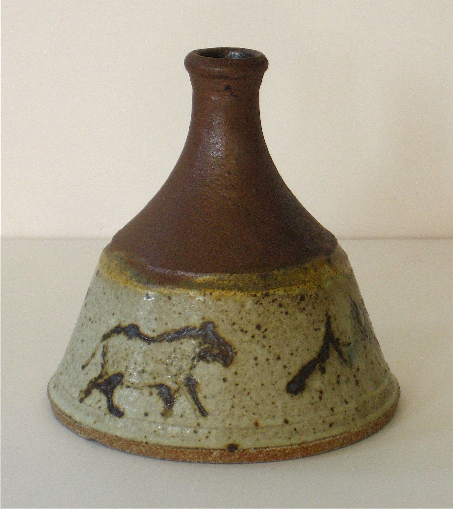 Dual-Tone Ceramic Vessel With Animal Motifs <br><br>#12742