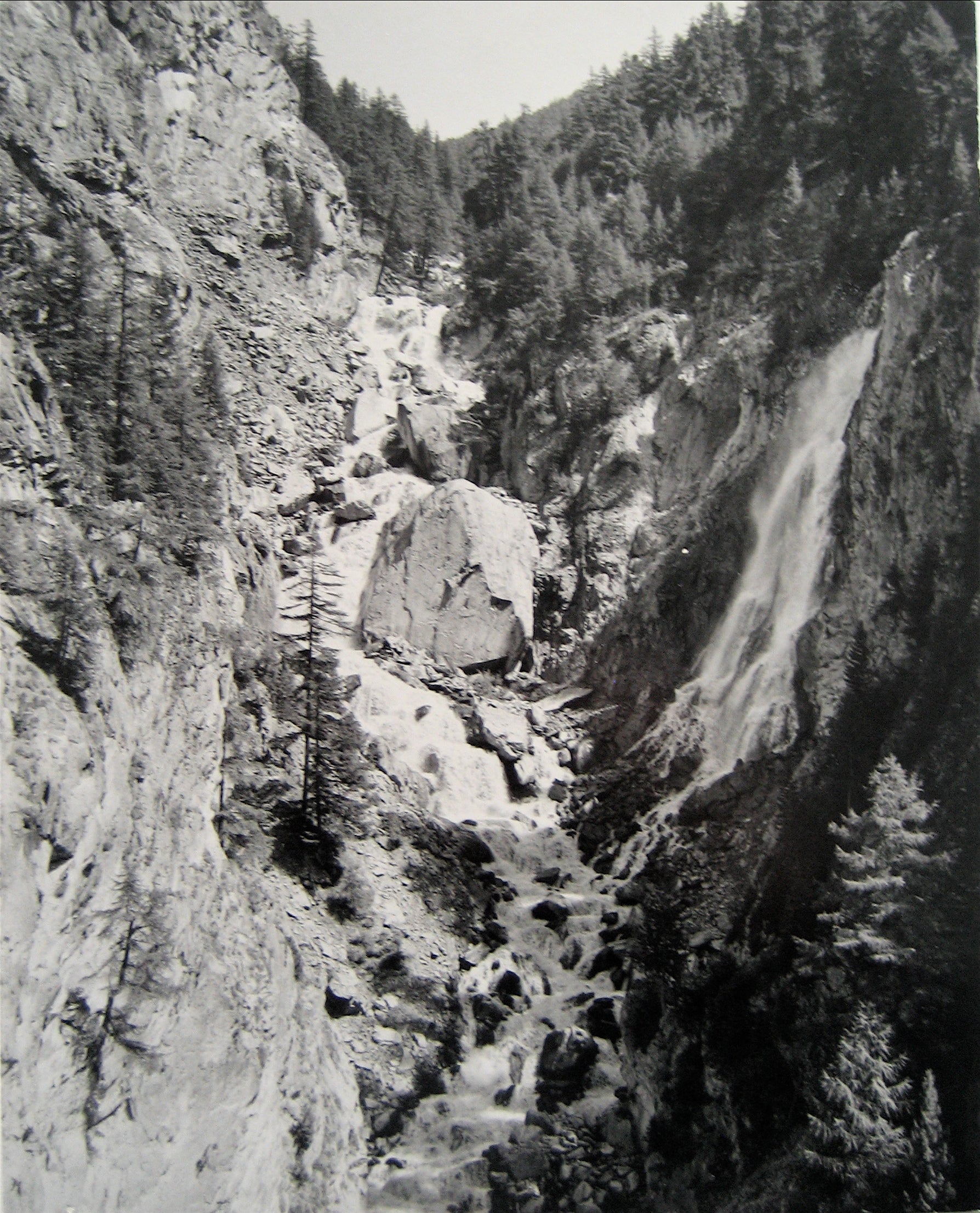 Waterfall Landscape <br>1960s Silver Gelatin Print <br><br>#16252