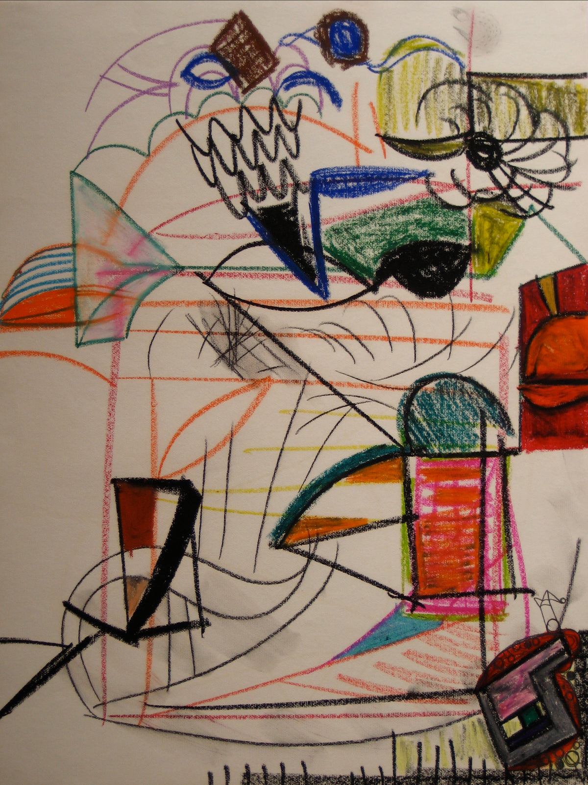 Geometric Abstract &lt;br&gt;20th Century Pastel on Paper &lt;br&gt;&lt;br&gt;#16911