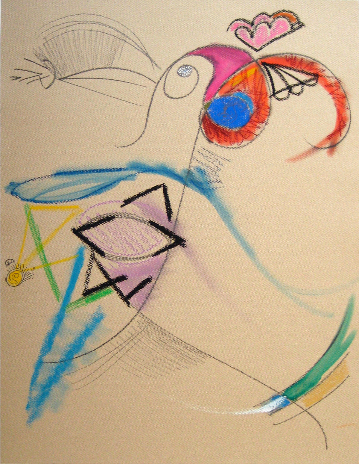 Surrealist Abstract &lt;br&gt;20th Century Pastel and Graphite on Paper &lt;br&gt;&lt;br&gt;#16951