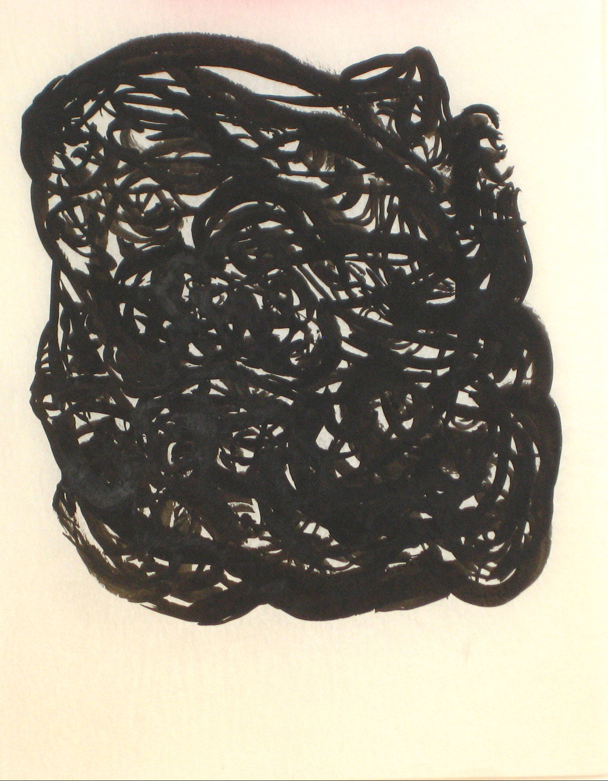 Bold Monochrome Abstract <br>Mid 20th Century Ink <br><br>#D1289