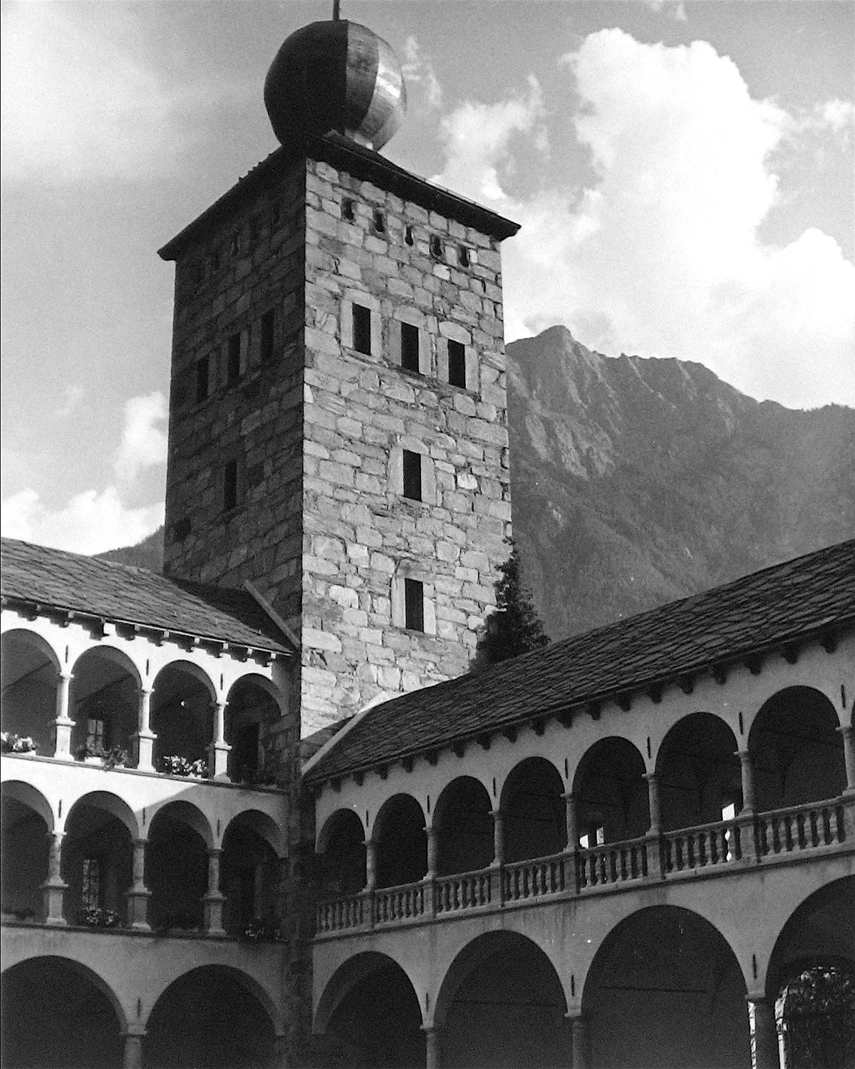 Soaring Architecture And Mountain &lt;br&gt;1960s Photograph&lt;br&gt;&lt;br&gt;#12149