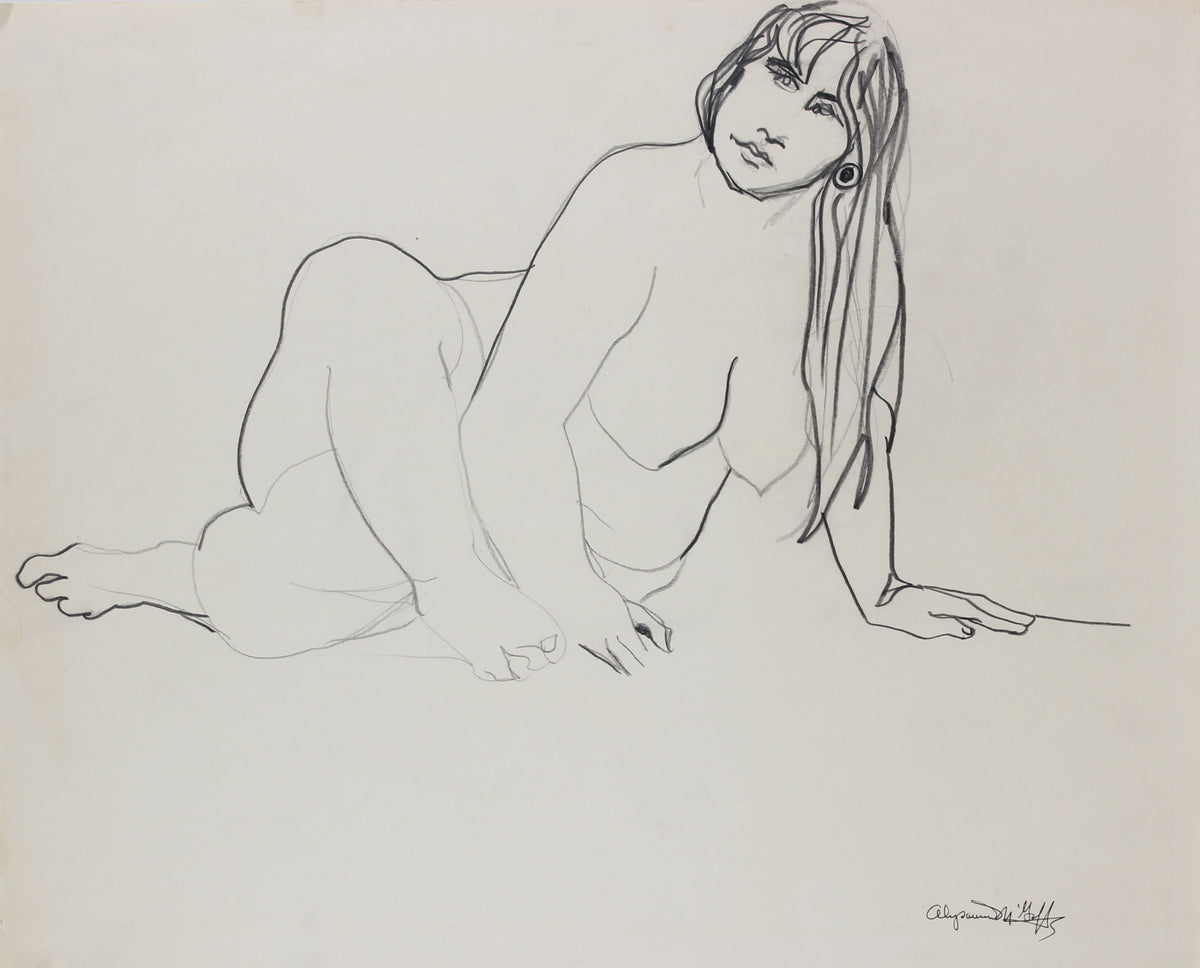 Nude Figure Drawing&lt;br&gt;1950-60s Graphite &amp; Charcoal&lt;br&gt;&lt;br&gt;#22776