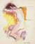 Colorful Female Nude <br>1950-60s Oil Pastel <br><br>#22945