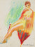 Warm Toned Nude Drawing<br>1950-60s Pastel<br><br>#23249