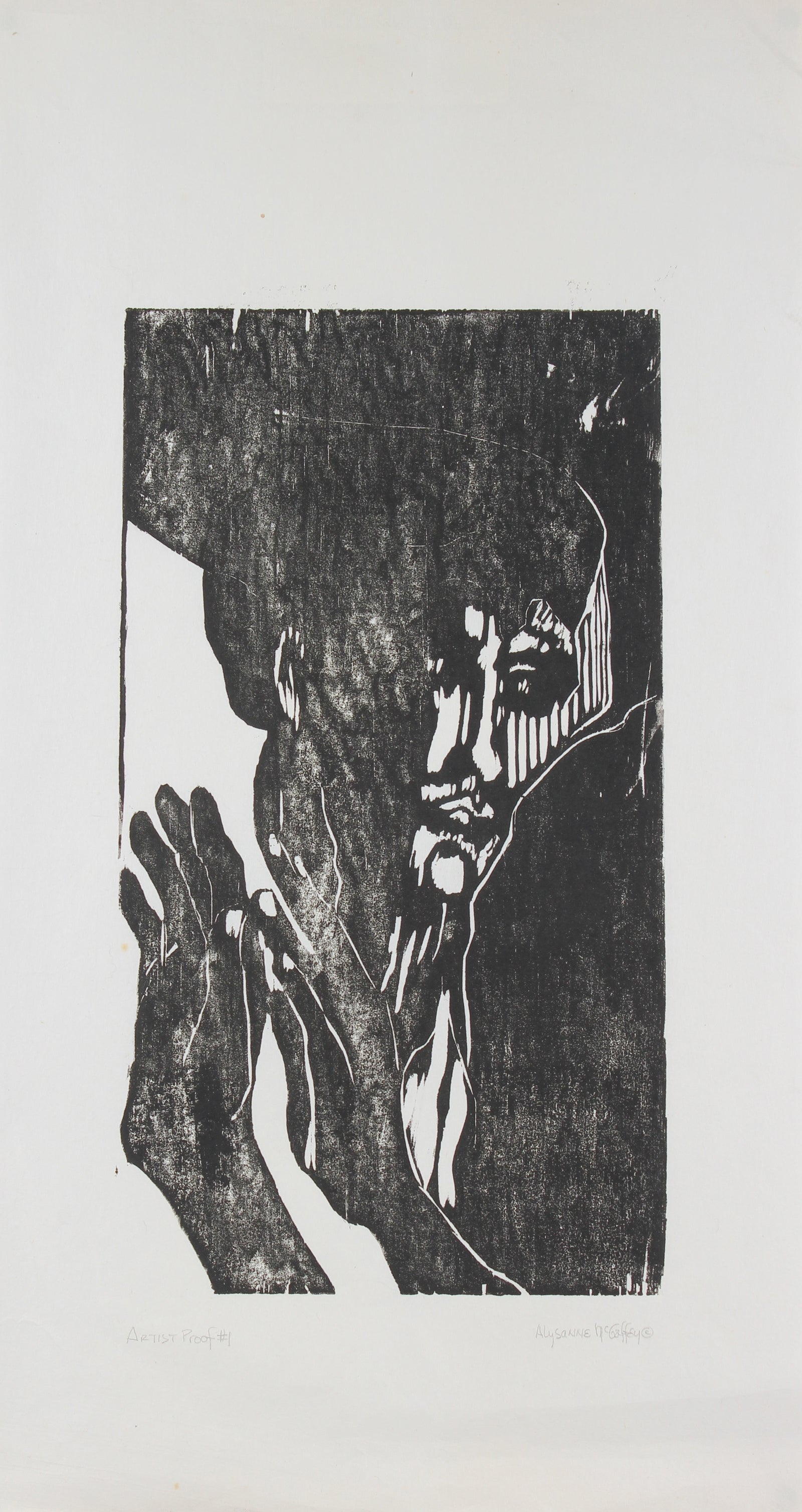 <i>Self Portrait of the Artist</i> <br>1950-60s Woodblock <br><br>#23357