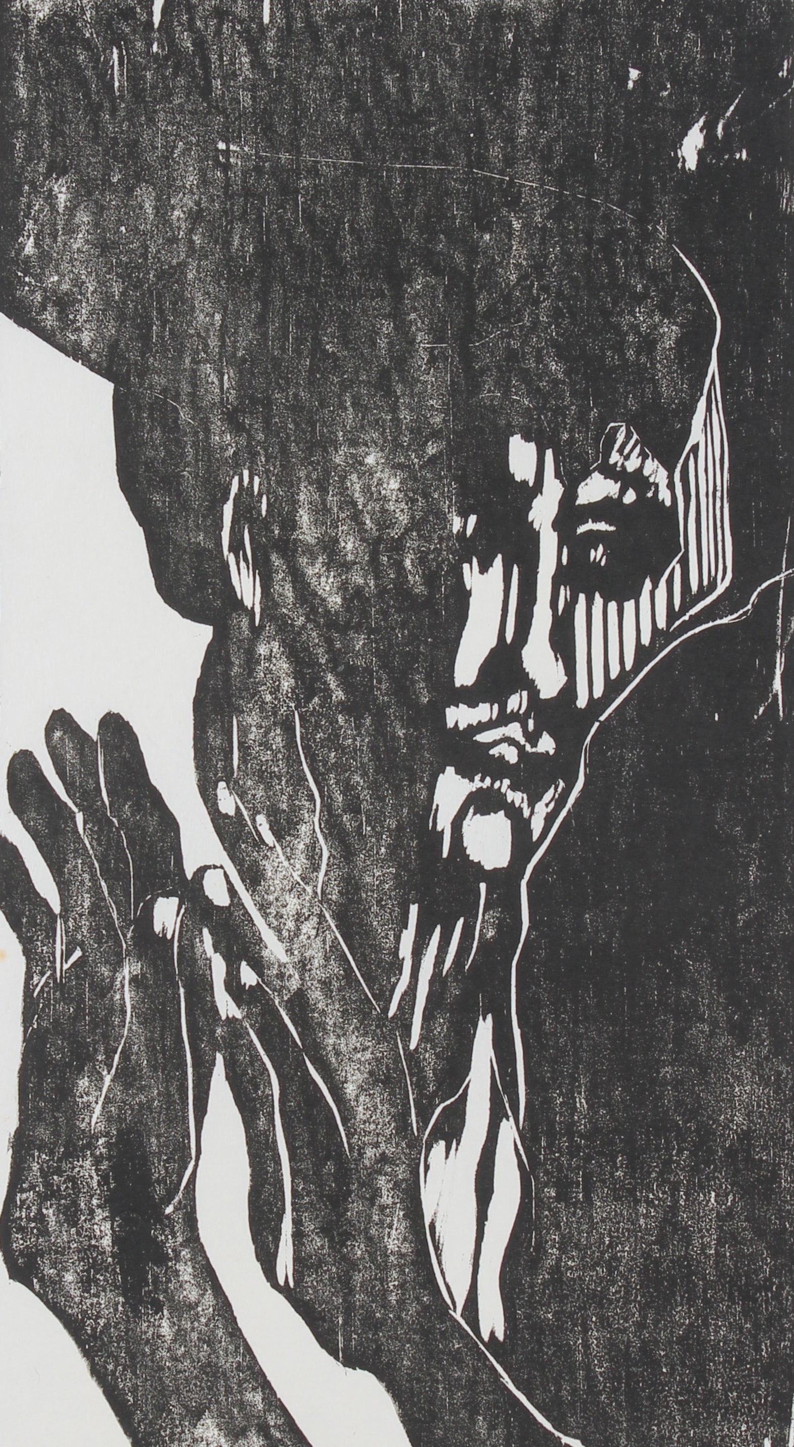 <i>Self Portrait of the Artist</i> <br>1950-60s Woodblock <br><br>#23357