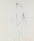 Male Nude in Motion <br>1950-60s Charcoal & Graphite <br><br>#23391