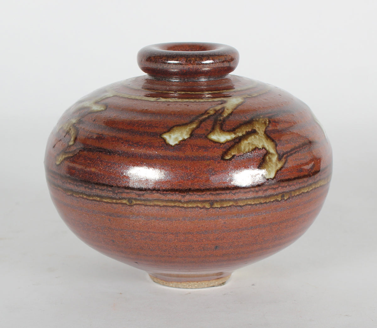 Red, Black, Gold Ceramic Vessel &lt;br&gt;&lt;br&gt;#4082