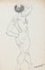 Standing Female Nude Figure <br>1940-50s Ink <br><br>#3870