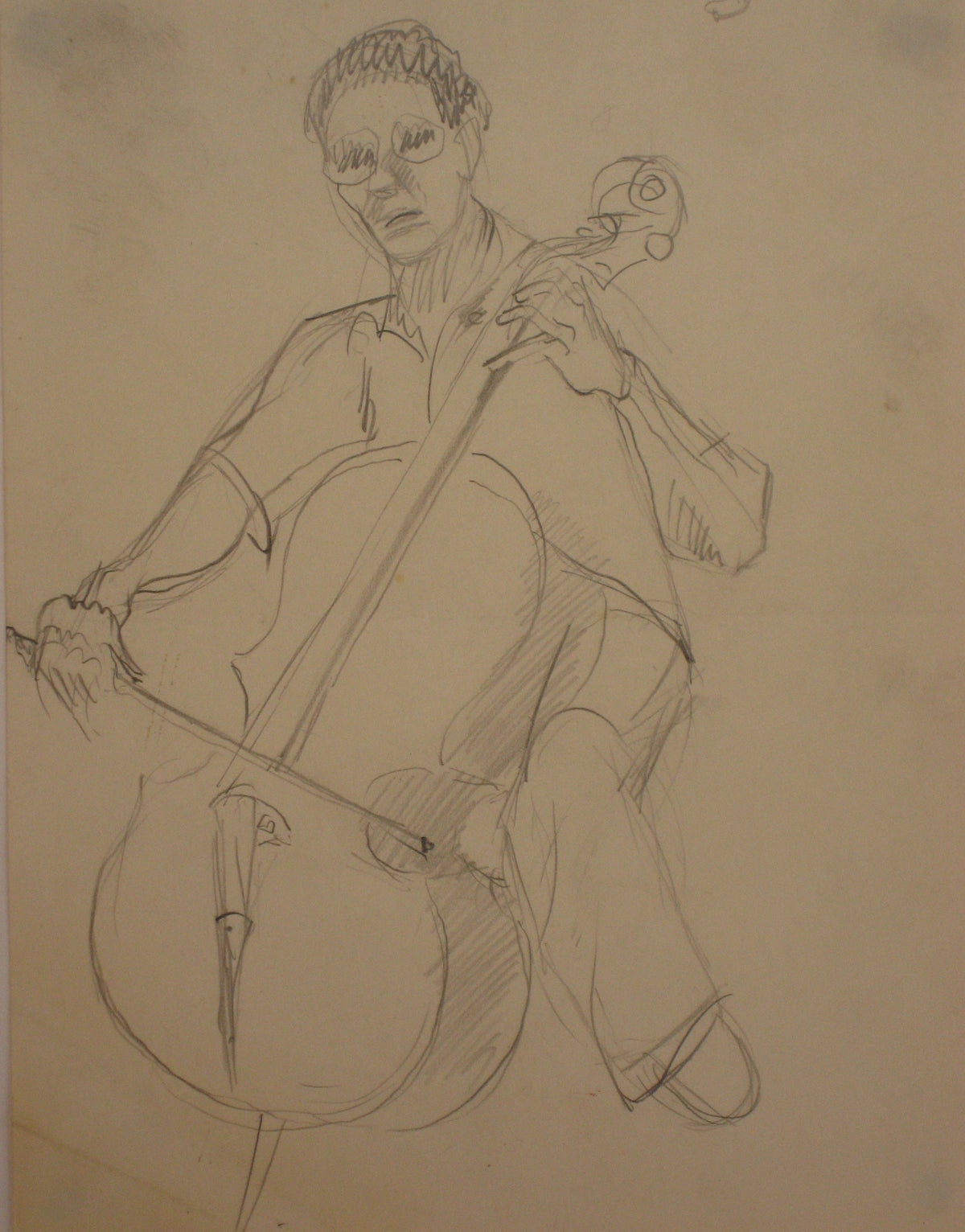 Cello Player Sketch <br>Mid Century Graphite <br><br>#4746