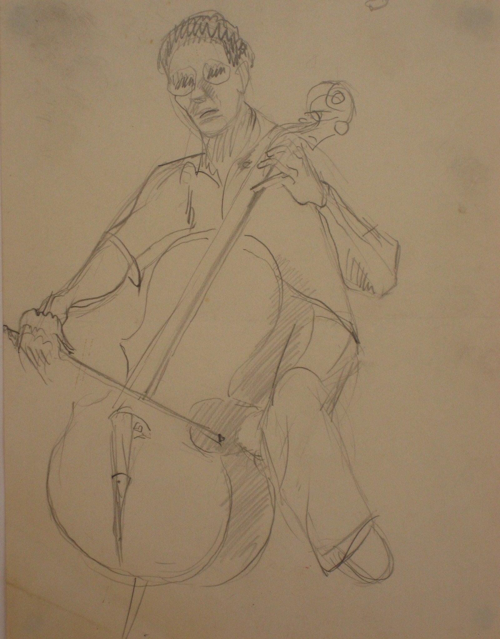 Cello Player Sketch <br>Mid Century Graphite <br><br>#4746