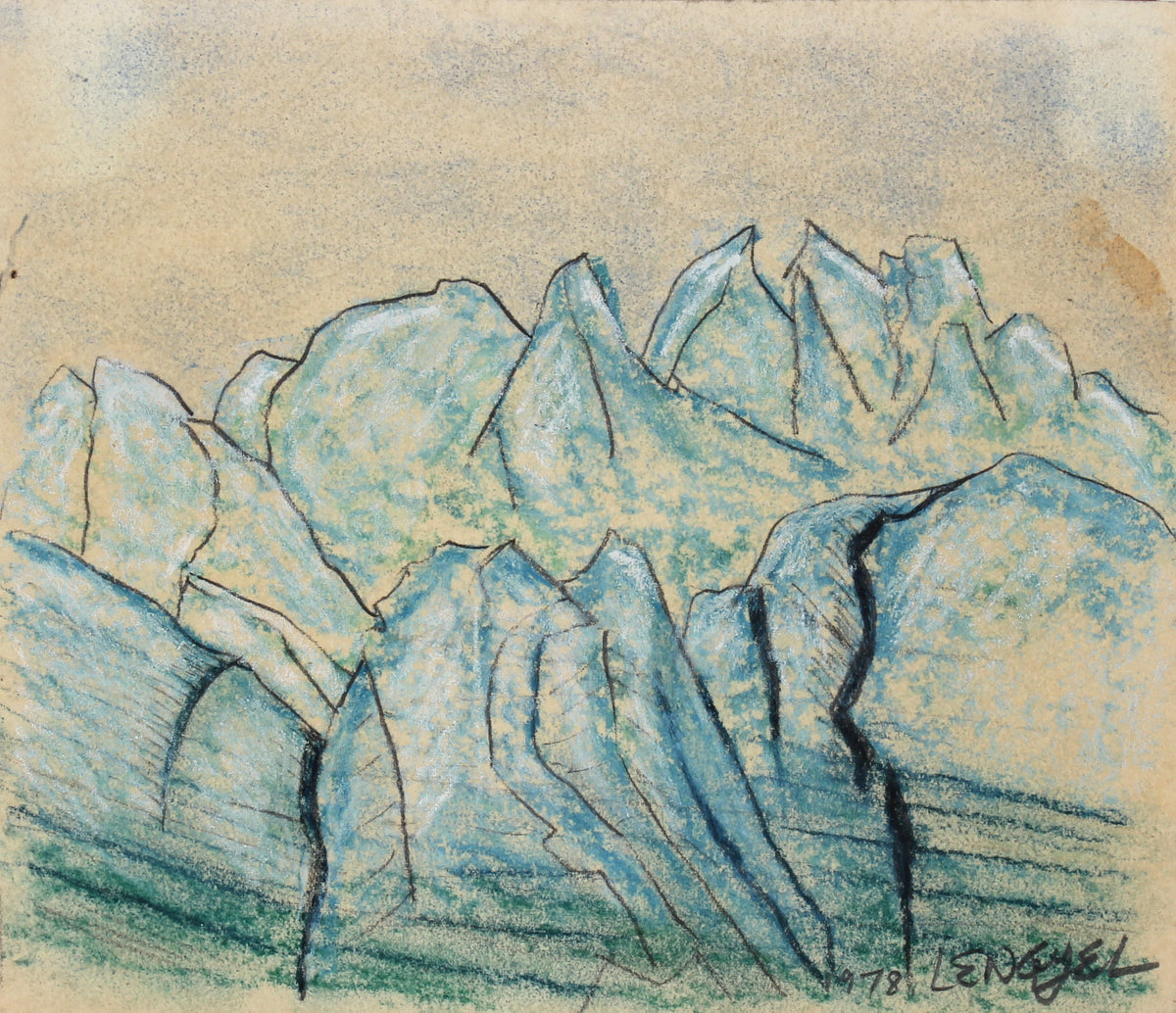 &lt;I&gt;Alaskan Glacier&lt;/I&gt; &lt;br&gt;1978 Oil Pastel and Graphite &lt;br&gt;&lt;br&gt;#57164