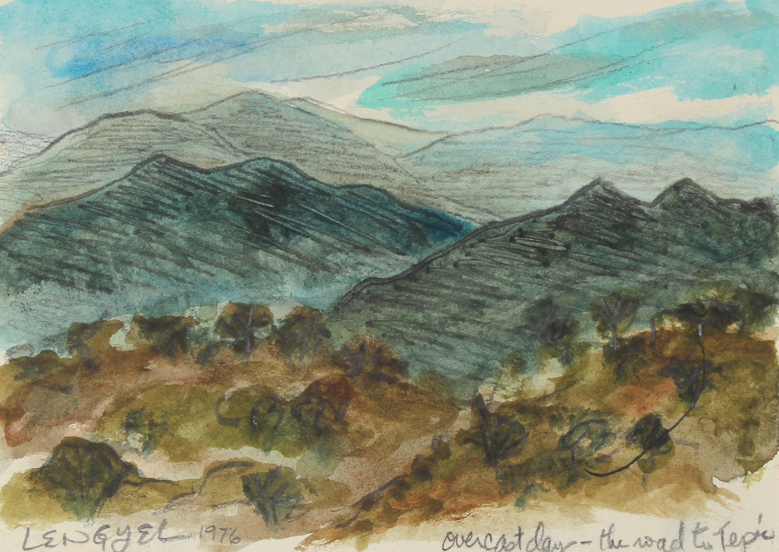 <i>Overcast Day, The Road To Tepic </i><br>1976 Watercolor & Graphite <br><br>#57171