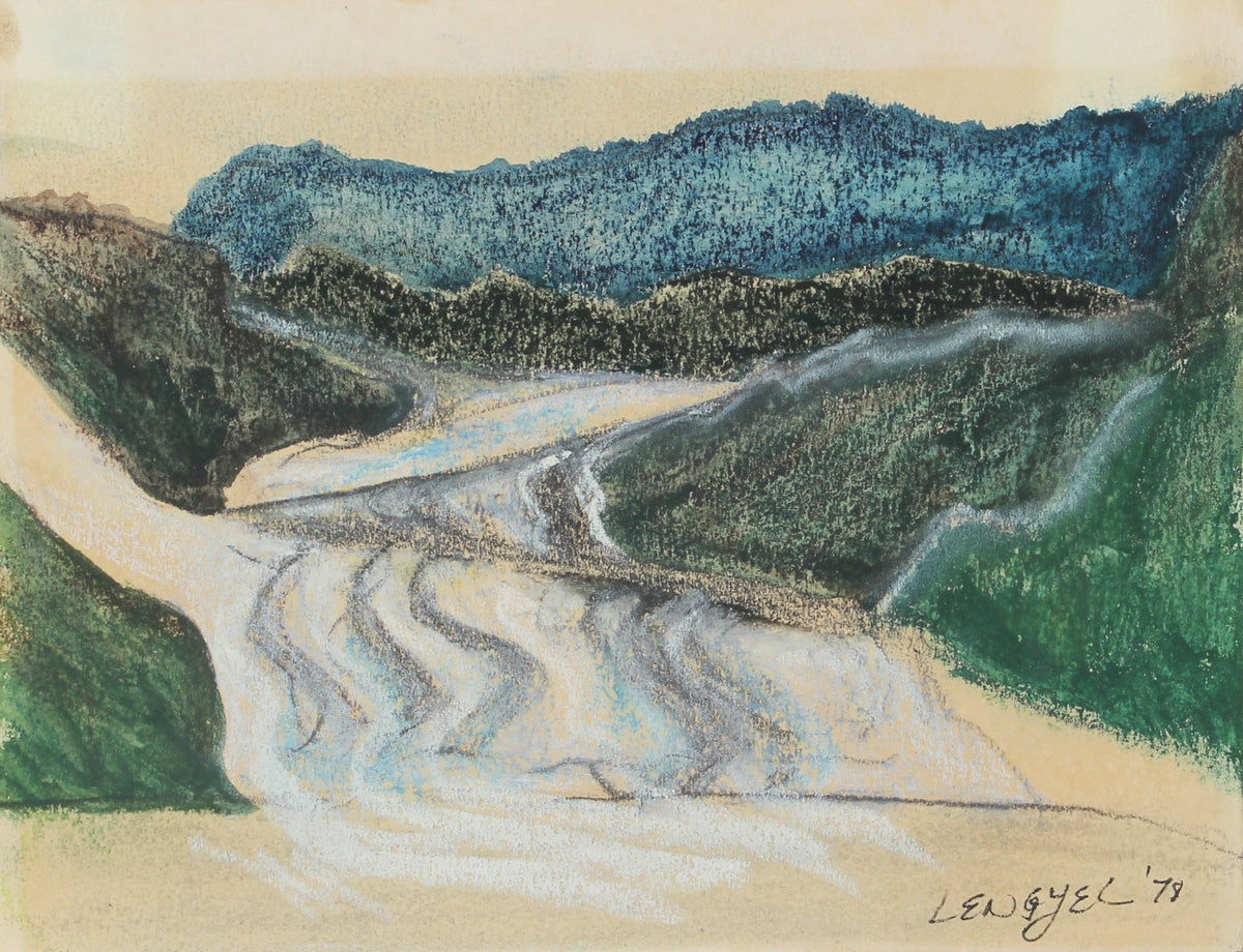 Alaskan Glacier &lt;br&gt;1978 Oil Pastel &amp; Graphite &lt;br&gt;&lt;br&gt;#57189