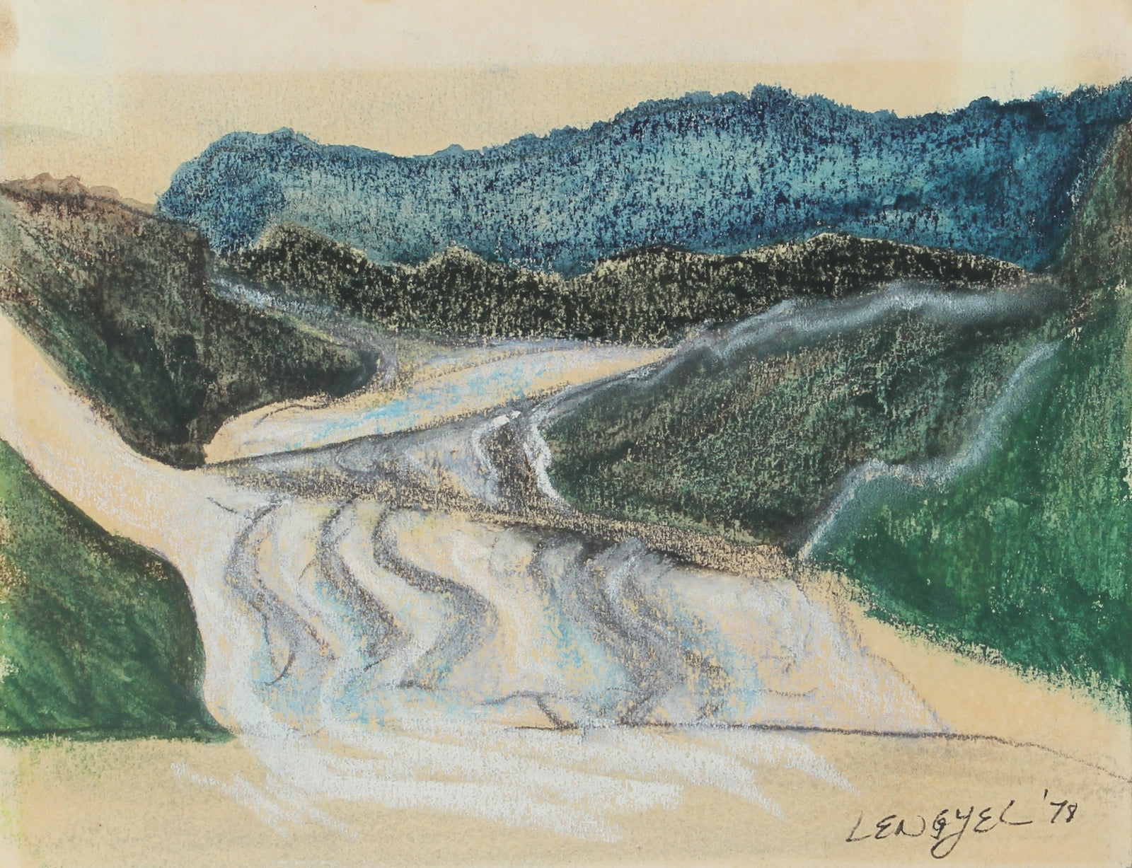 Alaskan Glacier <br>1978 Oil Pastel & Graphite <br><br>#57189