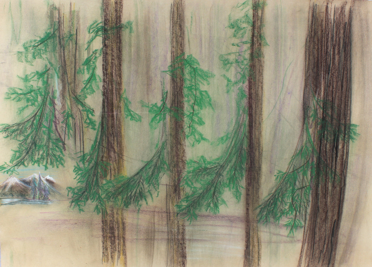 Quiet Forest &lt;br&gt;1979 Oil Pastel &lt;br&gt;&lt;br&gt;#57265