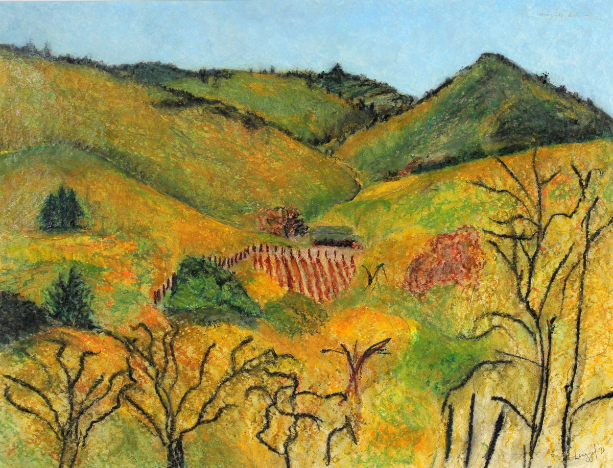 &lt;I&gt;Fetzer Vineyards, Fall in Redwood Valley&lt;/I&gt; &lt;br&gt;1971 Oil Pastel &lt;br&gt;&lt;br&gt;#69692