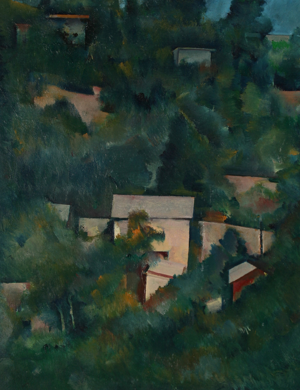 Flourishing Greenery&lt;br&gt; Late 20th Century Oil on Paper&lt;br&gt;&lt;br&gt;#71469