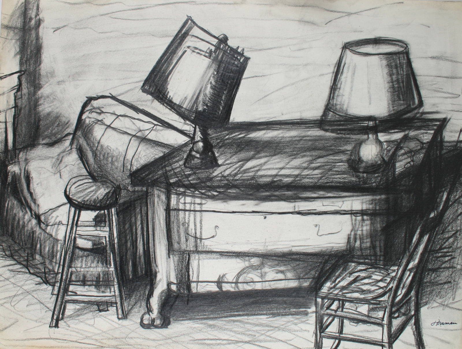 Still Life of Desk <br>1964 Graphite <br><br>#71948