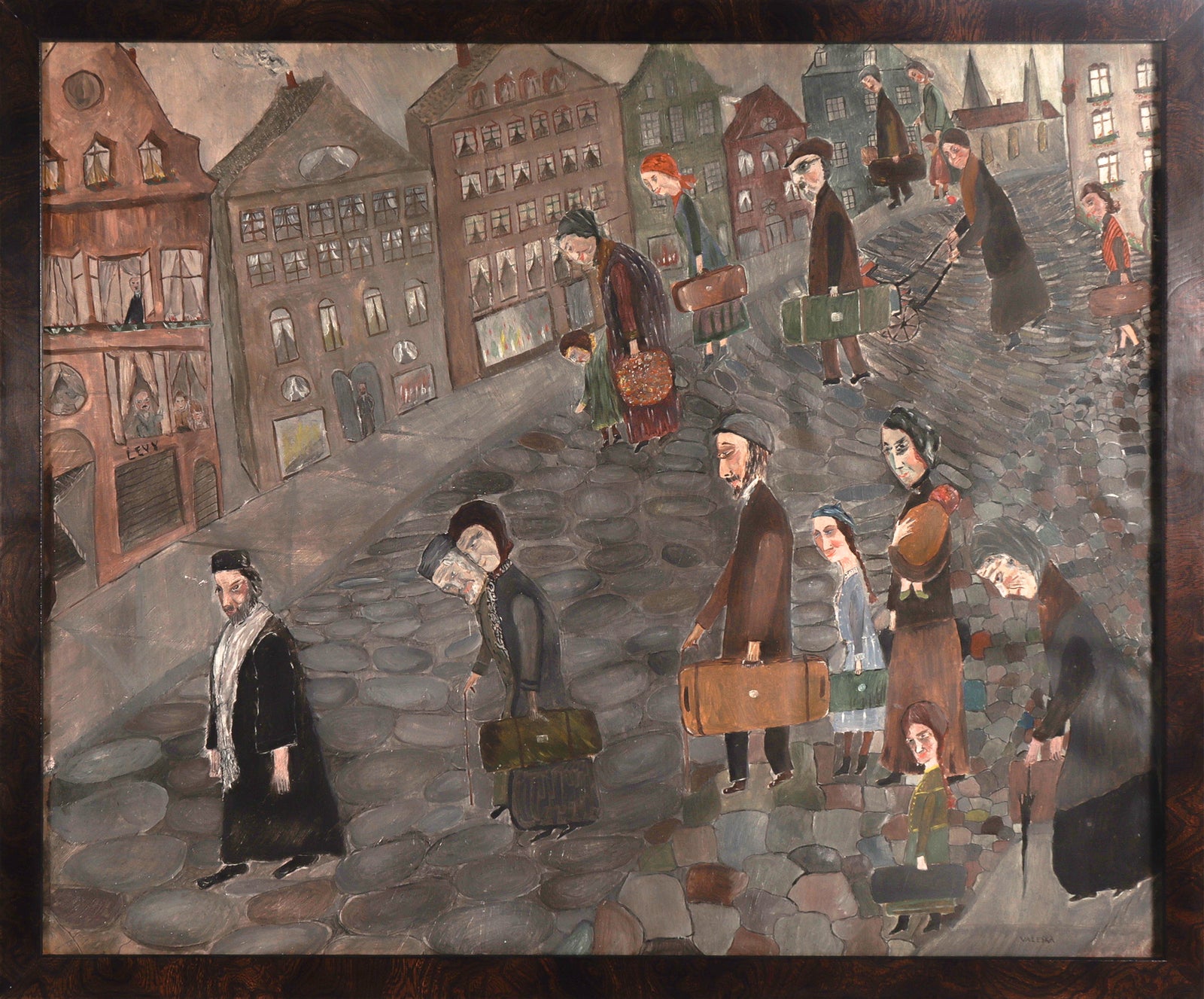 Pogrom Scene <br>1940s Oil <br><br>#C8245