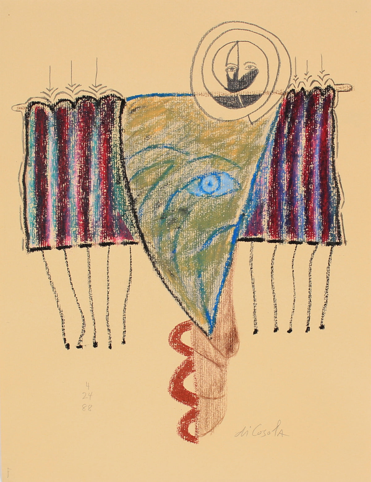 Surrealist Abstract&lt;br&gt;1988 Oil Pastel and Graphite&lt;br&gt;&lt;br&gt;#83842