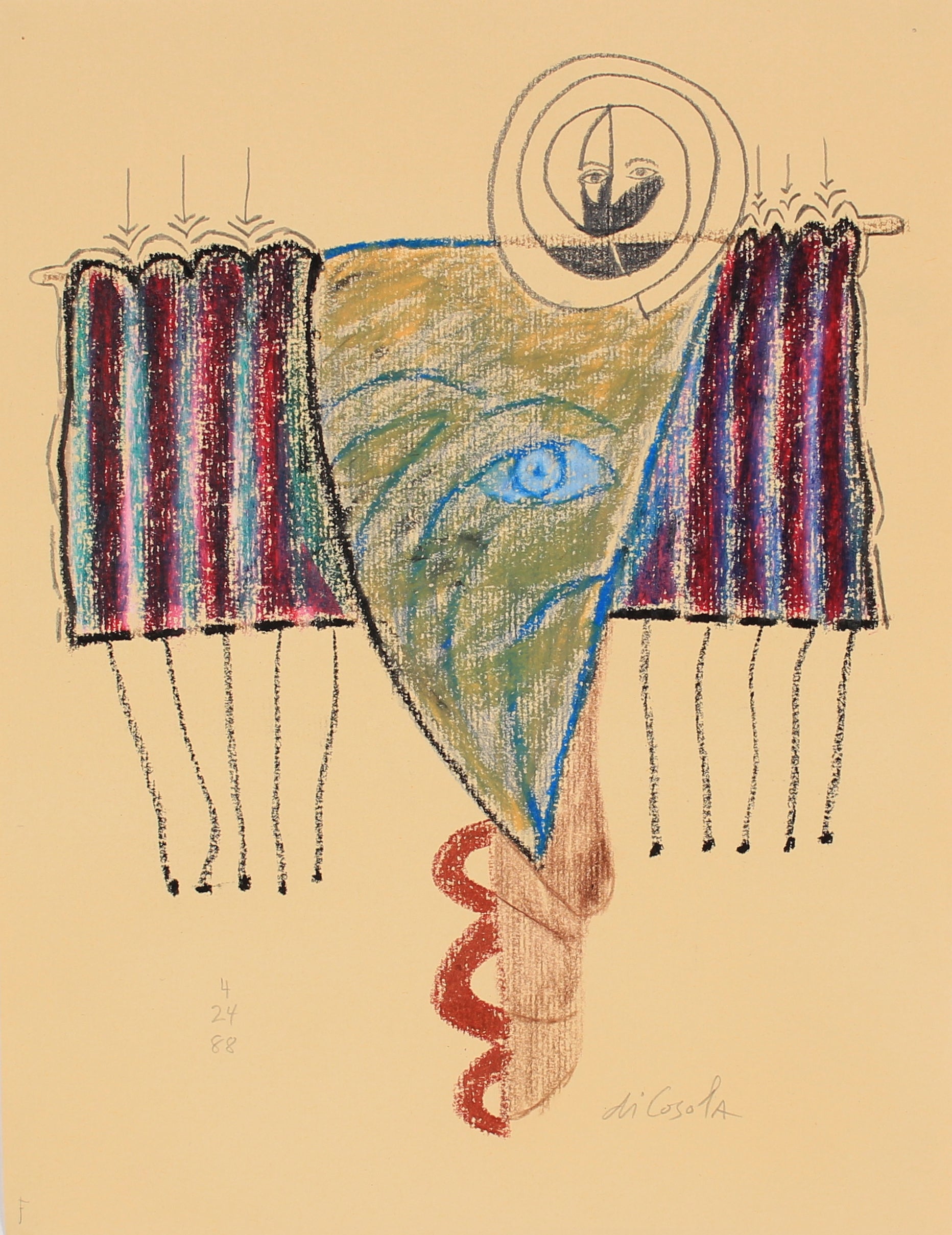 Surrealist Abstract<br>1988 Oil Pastel and Graphite<br><br>#83842