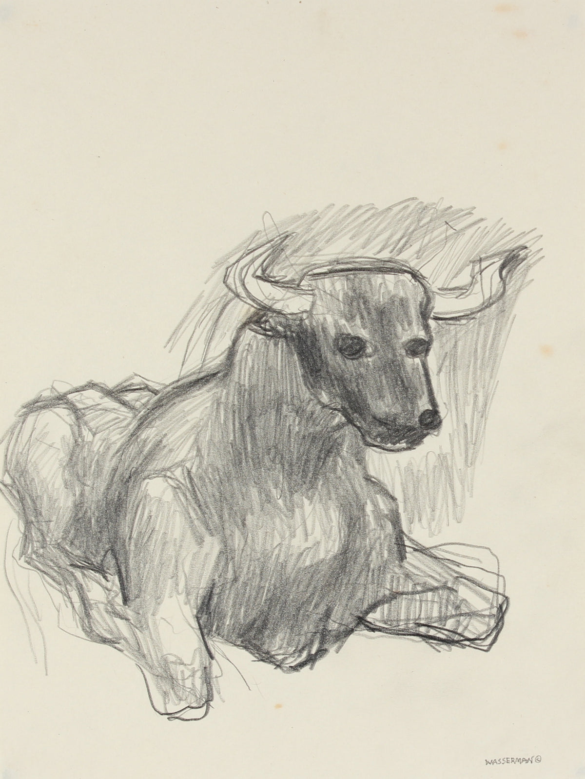 Bull Drawing, Mexico&lt;br&gt;1947 Graphite&lt;br&gt;&lt;br&gt;#86551