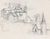 Monochromatic Cityscape Drawing<br>20th Century Graphite<br><br>#89501