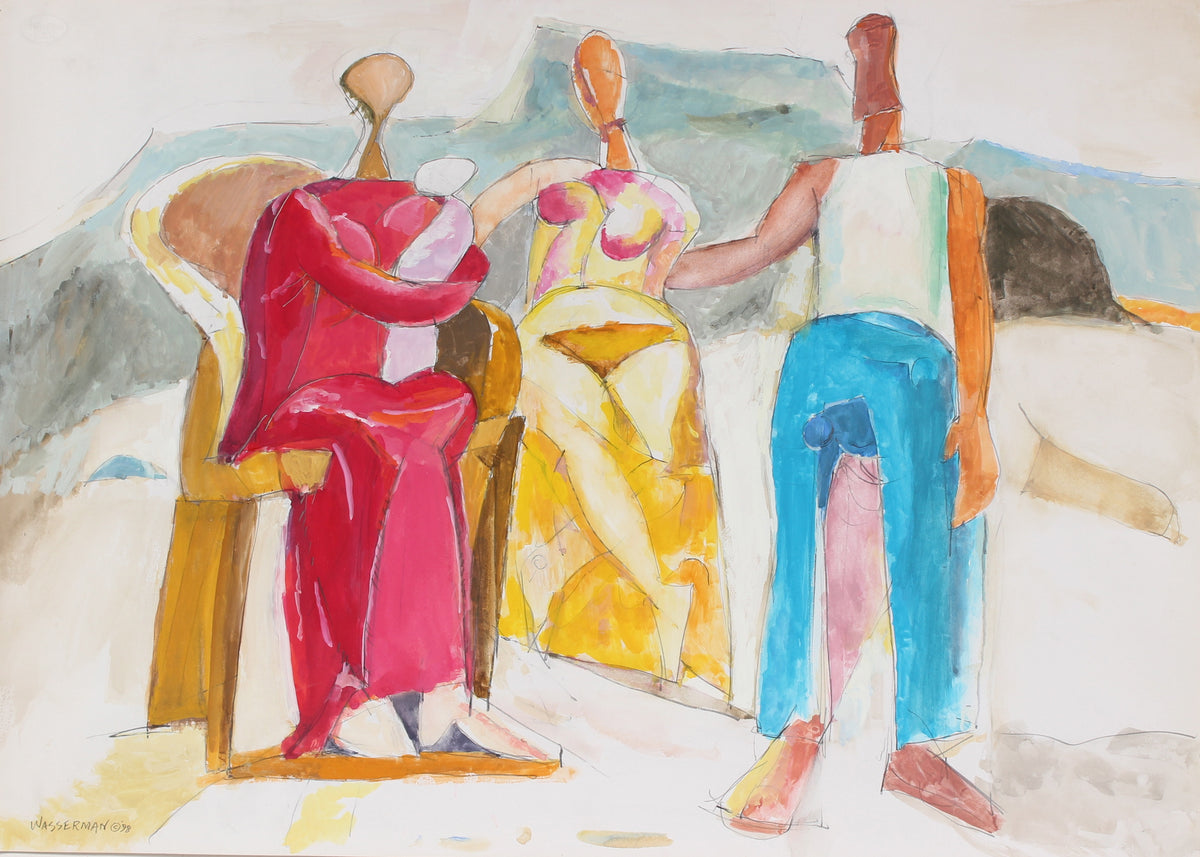 Colorful Abstract Figures &lt;br&gt;Circa 1998 Gouache and Graphite &lt;br&gt;&lt;br&gt;#89537