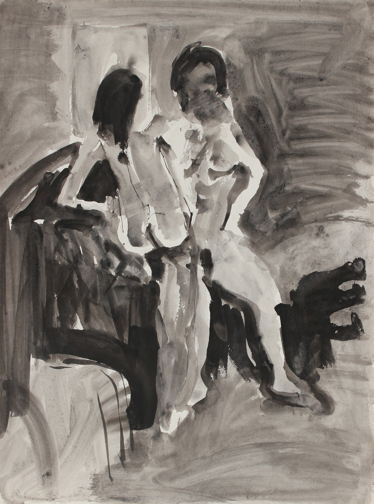 Monochromatic Nude Figures &lt;br&gt;1978 Ink &lt;br&gt;&lt;br&gt;#91444