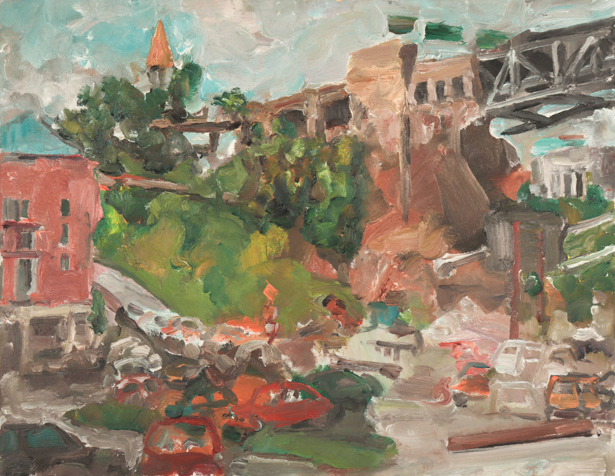 Gestural San Francisco Scene <br>20th Century Oil <br><br>#C9382