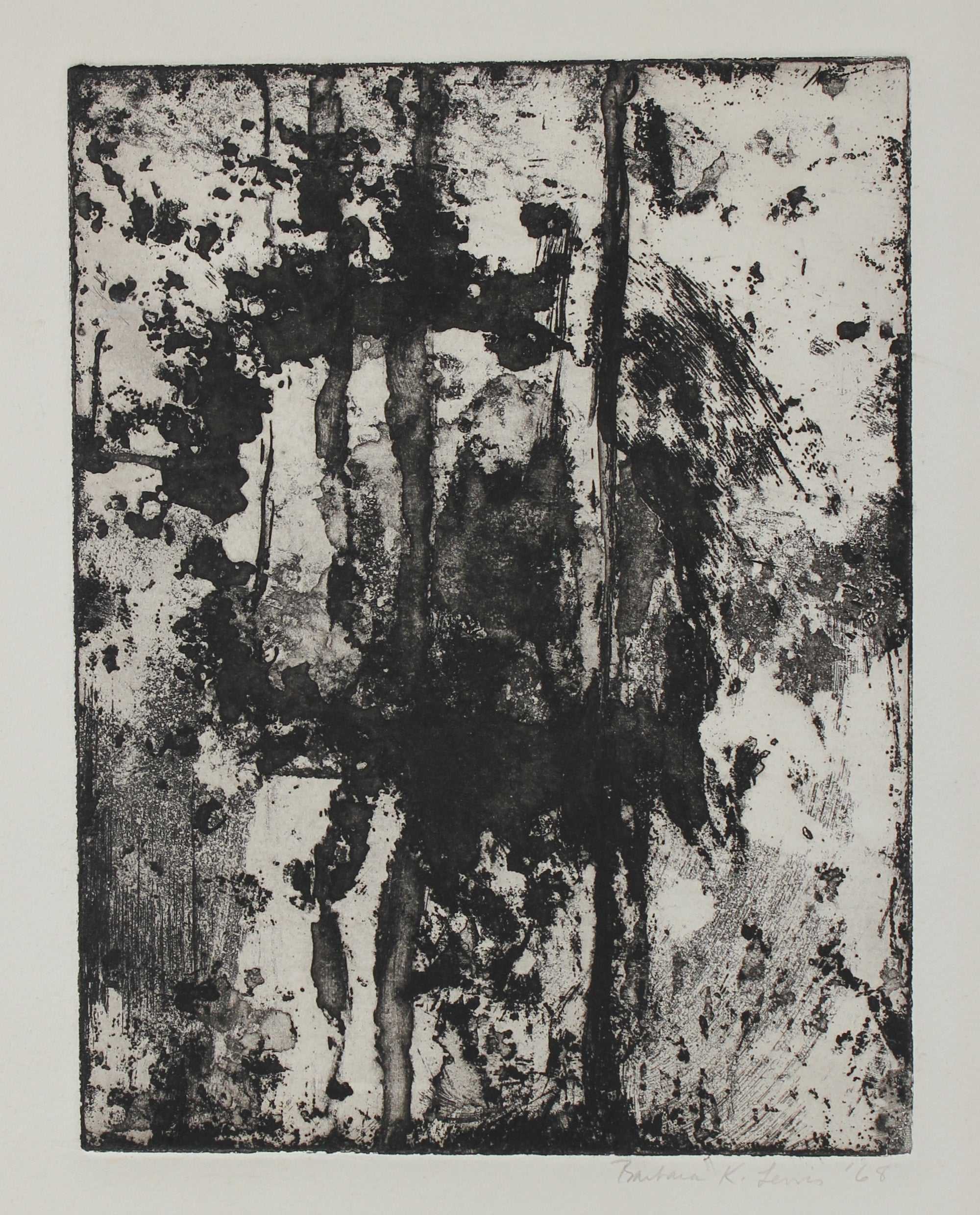 Abstract Monochromatic Depths <br>1968 Stone Lithograph <br><br>#96326