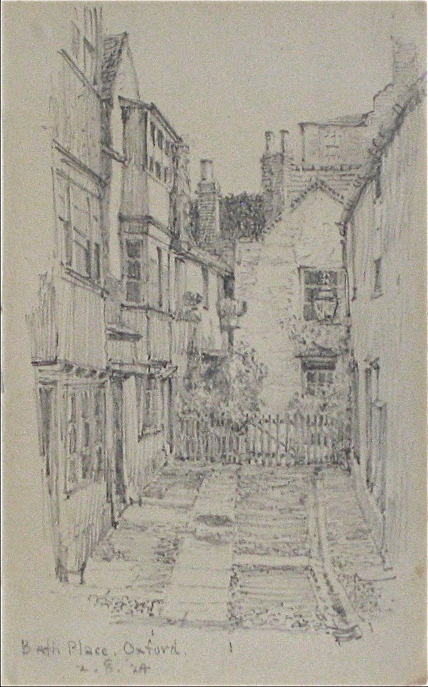 <i>Bath Place, Oxford</i> <br>1924 Graphite <br><br>#9793