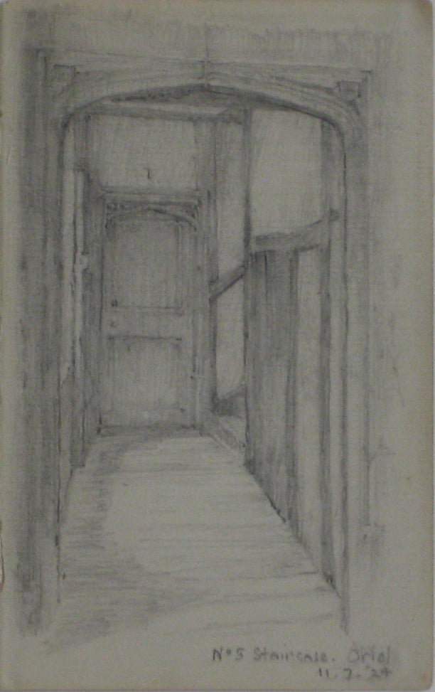 <i>No. 5 Staircase, Oxford, England</i> <br>1924 Graphite <br><br>#9798