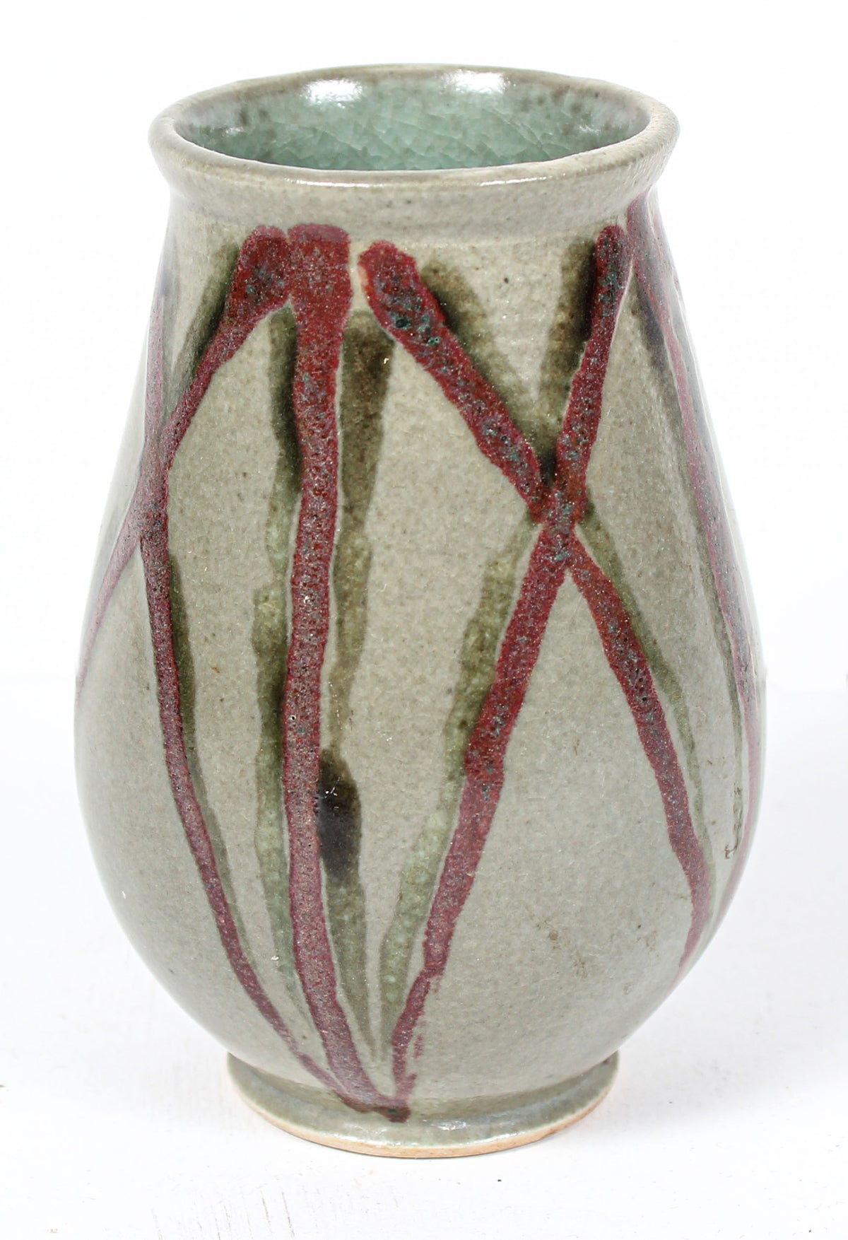 Gray Cup With Red And Green Pattern&lt;br&gt;&lt;br&gt;#98331