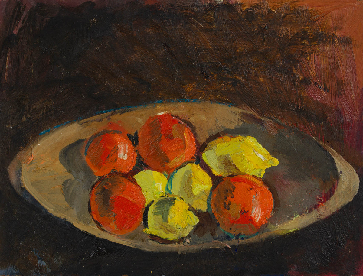 Fruit in Bowl Still Life &lt;br&gt;1950s Oil &lt;br&gt;&lt;br&gt;#A3215