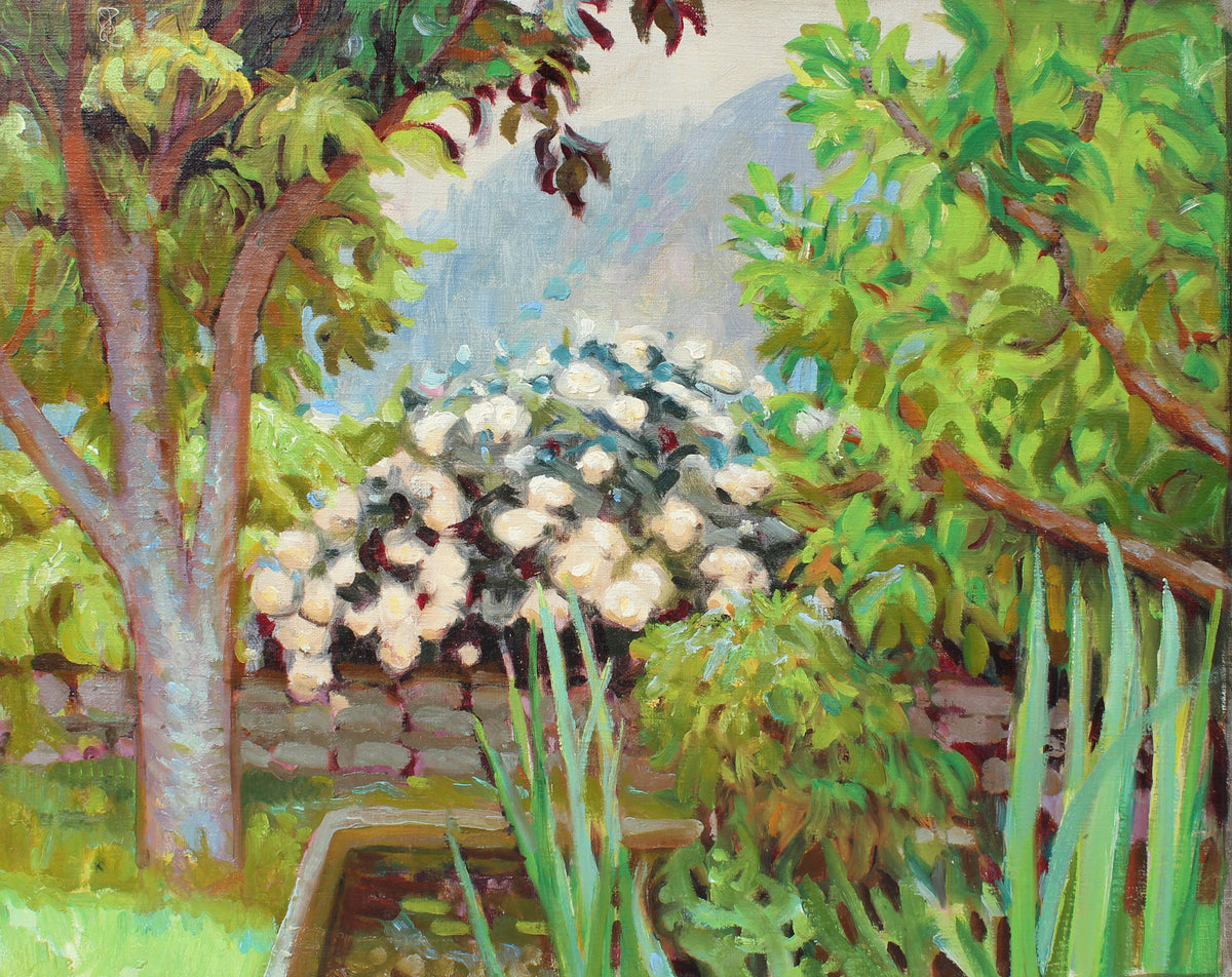 Lush Backyard Landscape &lt;br&gt;20th Century Oil &lt;br&gt;&lt;br&gt;#A3546