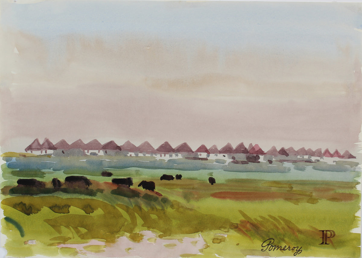 English Countryside Landscape &lt;br&gt;1964 Watercolor &lt;br&gt;&lt;br&gt;#A3644