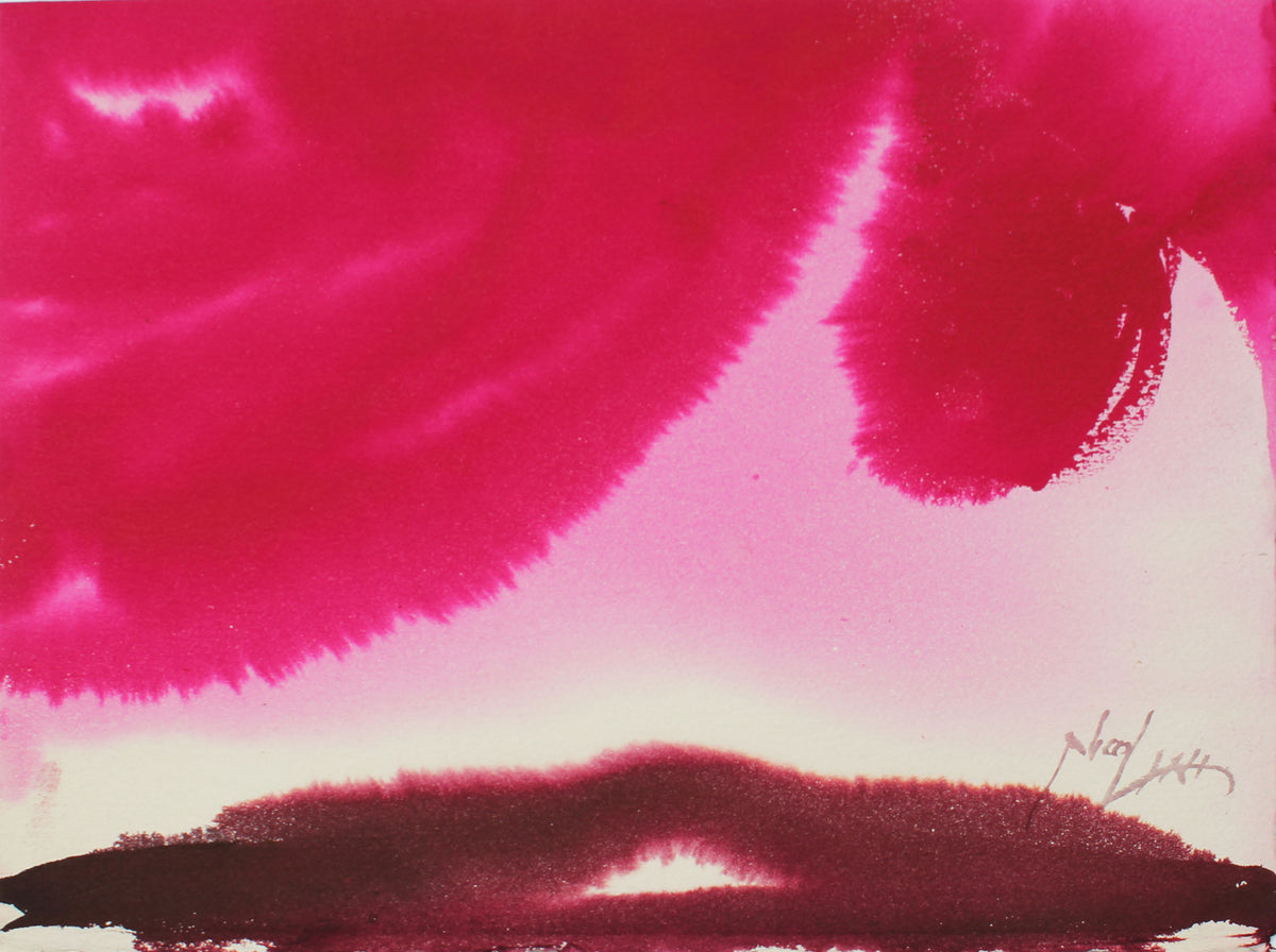 Vivid Pink Abstraction &lt;br&gt;20th Century Watercolor &lt;br&gt;&lt;br&gt;#A3861