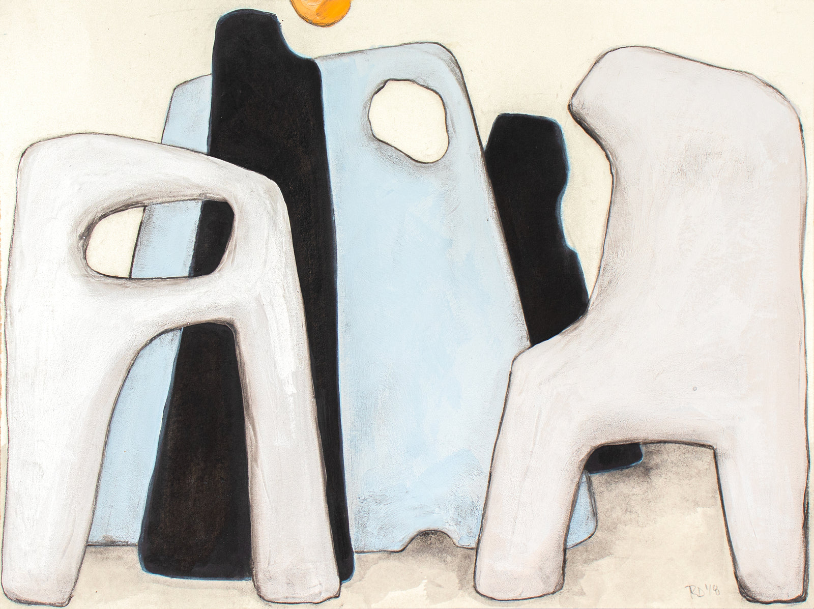 <I>Standing Forms</I> <br>2018 Gouache & Charcoal<br><br>#C3728