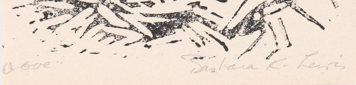 <I>Dove</I> <br>20th Century Linoleum Block Print<br><br>#C4427