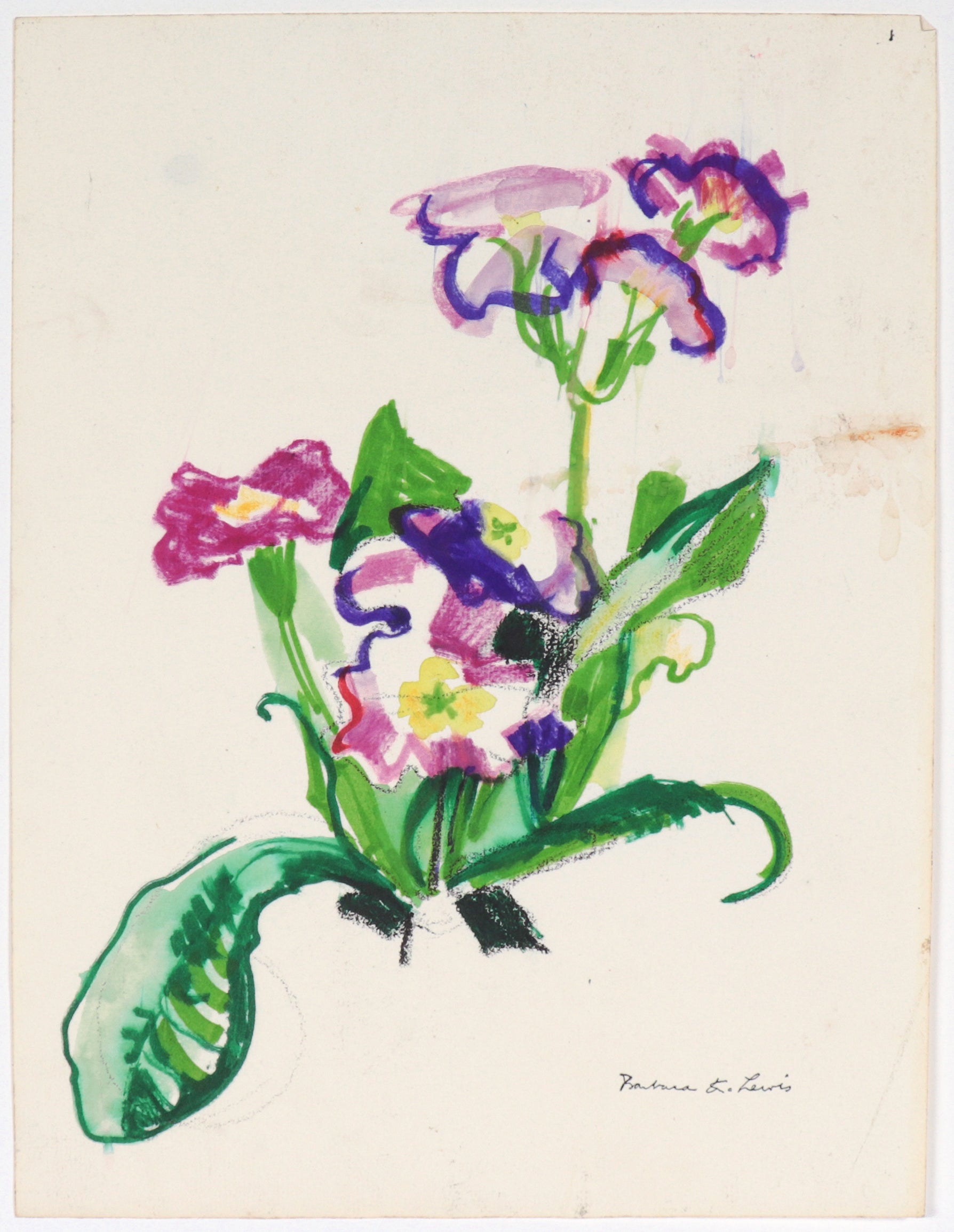 Wild Flower Still-Life<br>Pastel on Paper<br><br>#C4429