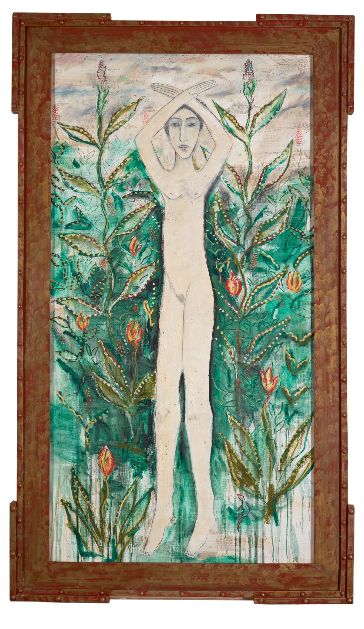 Woman in Garden with Hands Crossed &lt;br&gt;1998 Paint Stick