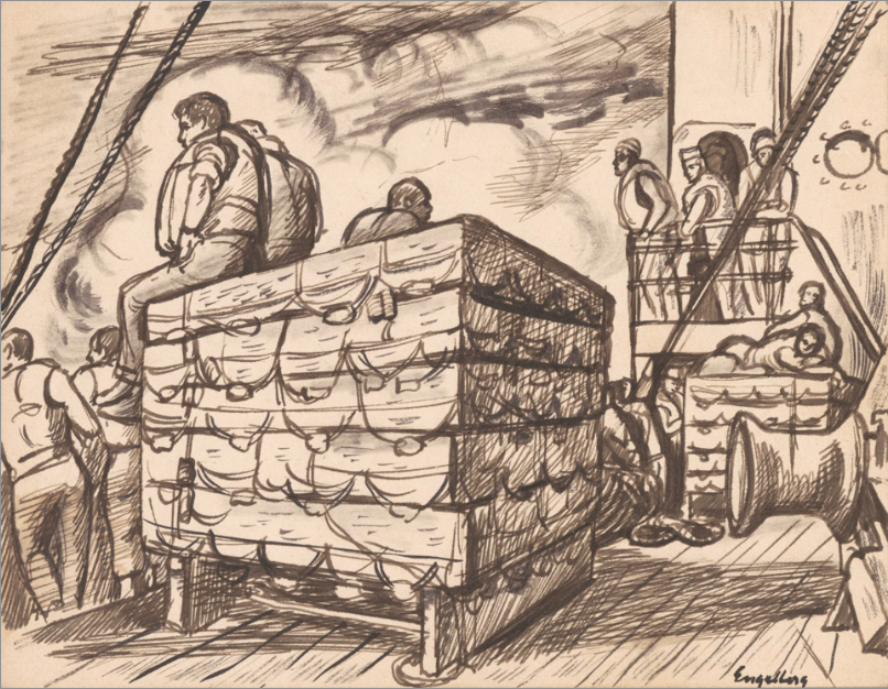 <I>Mediterranean Cruise</I> <br>1943 Ink <br><br>#E064